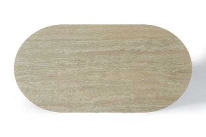 Elara Rectangular Ivory & Travertine Dining Table – 6–8 Seater 200cm