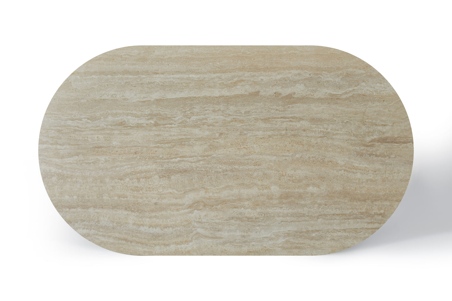 Elara Curved Rectangular Travertine Dining Table 160cm – 4–6 Seater Ivory