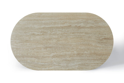 Elara Curved Rectangular Travertine Dining Table 160cm – 4–6 Seater Ivory