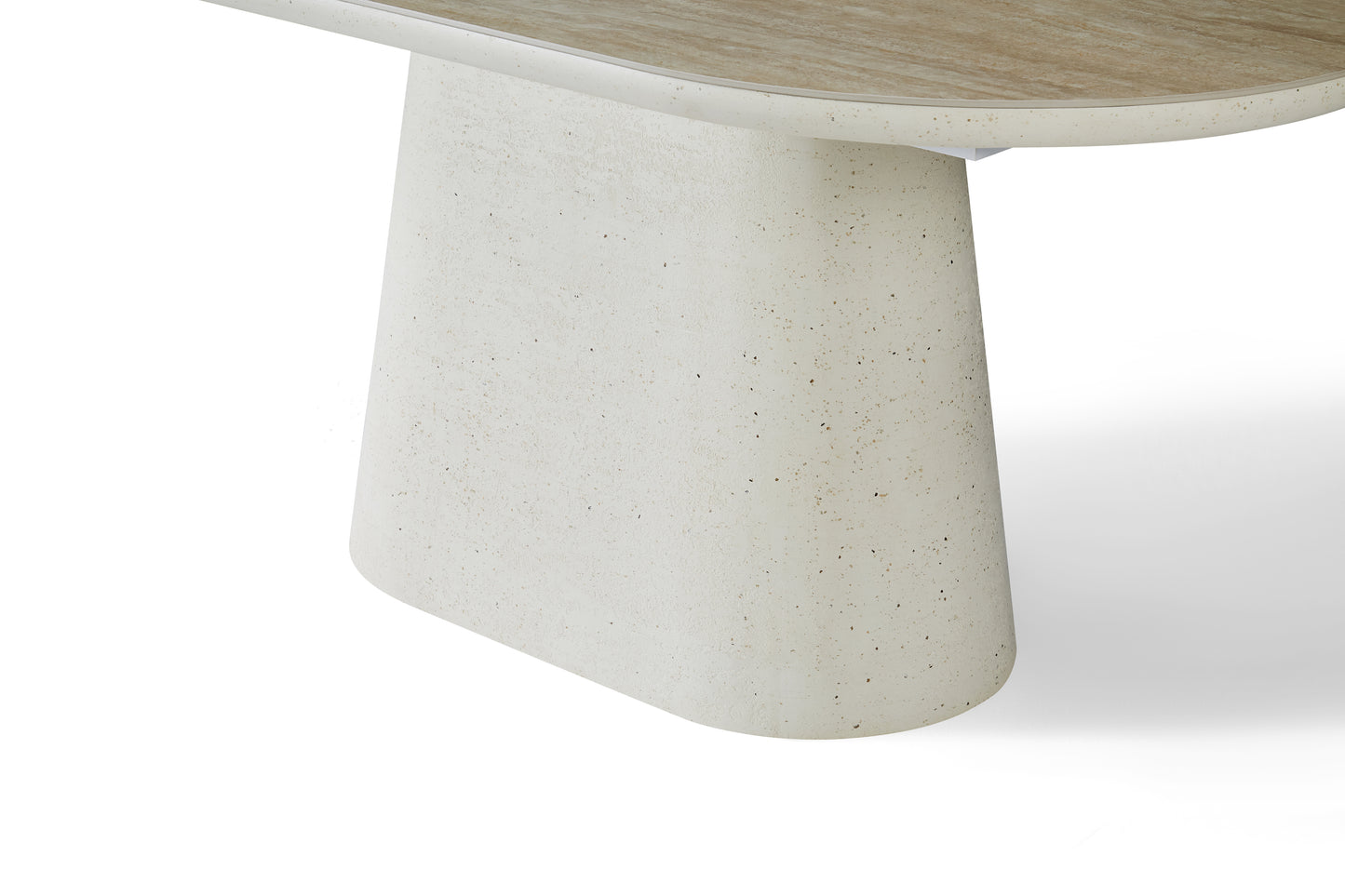 Elara Curved Rectangular Travertine Dining Table 160cm – 4–6 Seater Ivory
