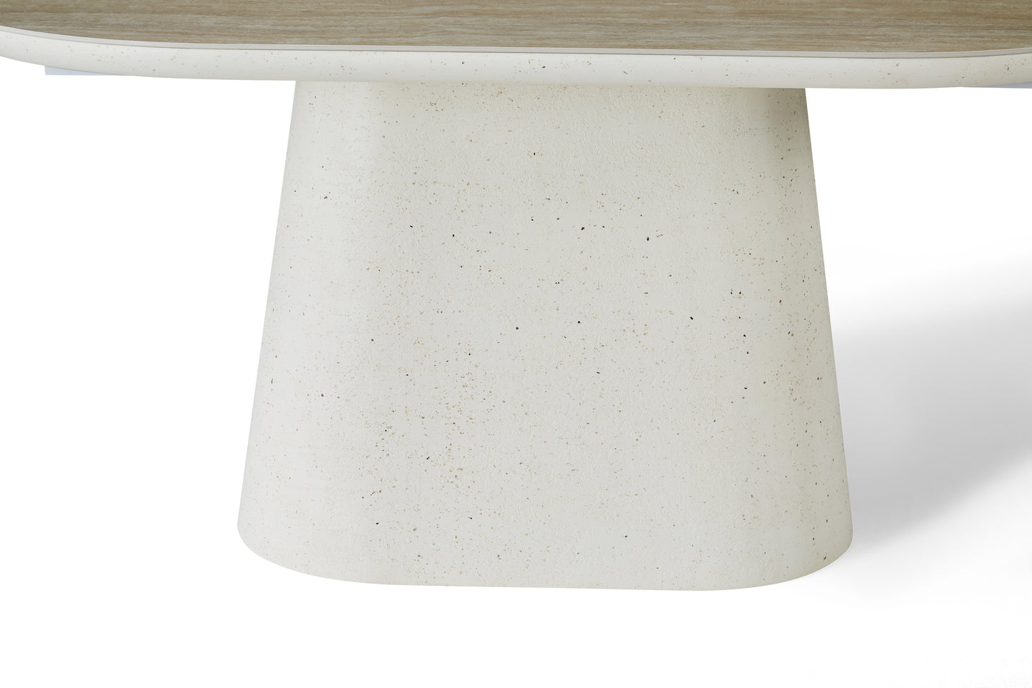 Elara Curved Rectangular Travertine Dining Table 160cm – 4–6 Seater Ivory
