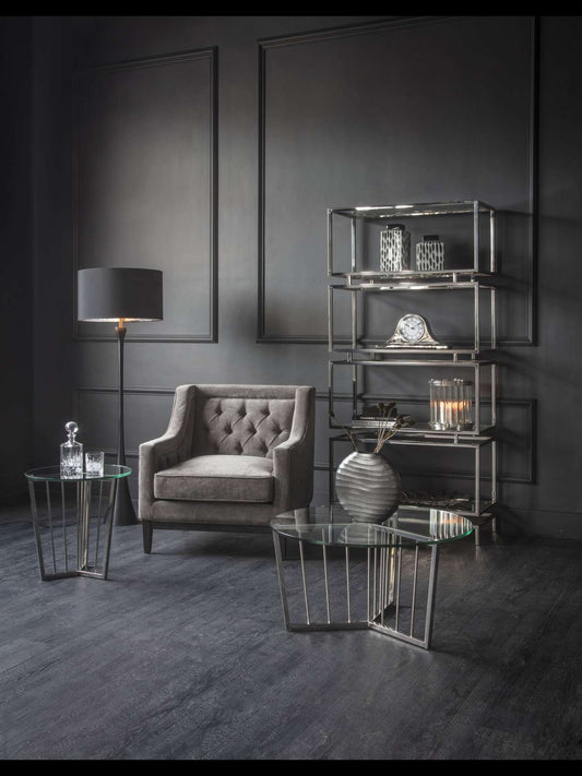 Ellis Upholstered Armchair – Woven Fabric in Grey