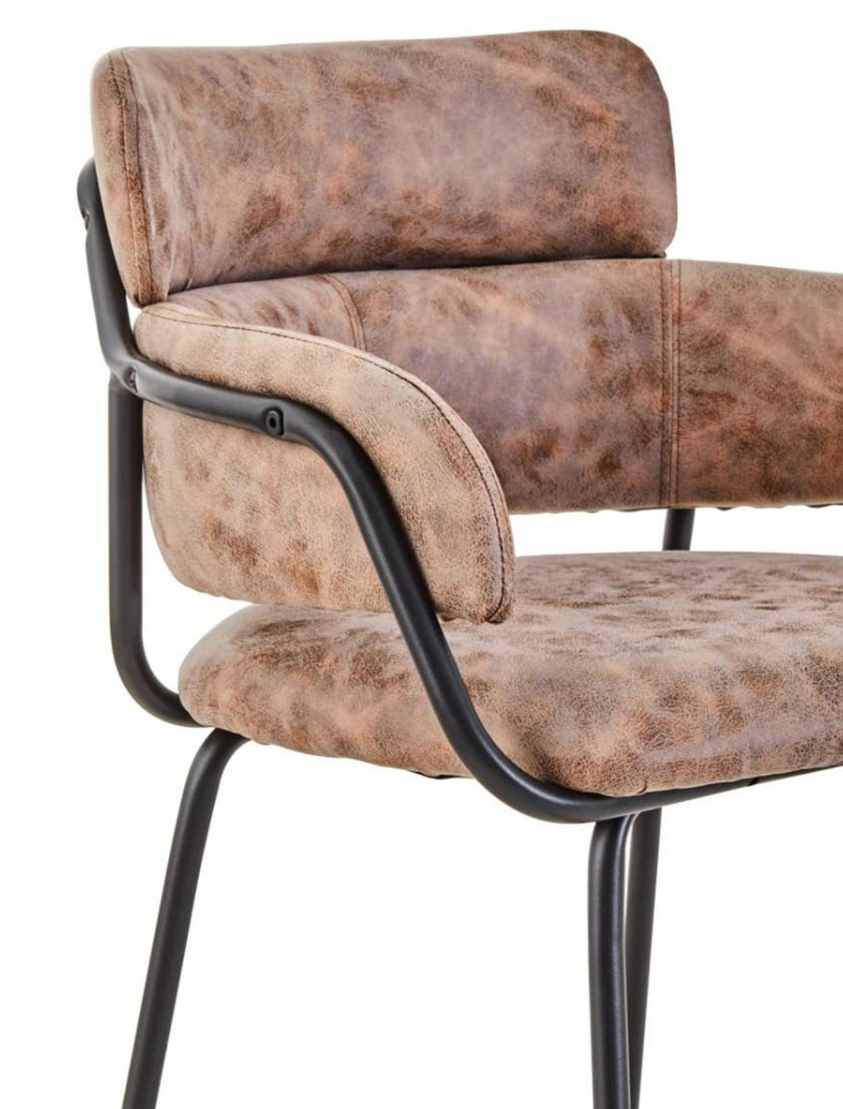 Sorrento Faux Leather Bar Stool with Black Legs – Grey or Brown
