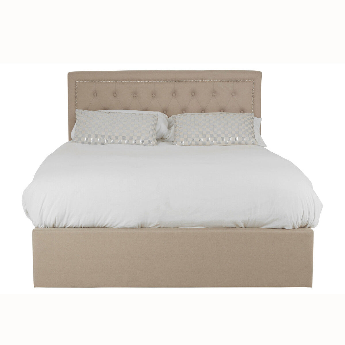 Hailey Beige Linen Ottoman Bed