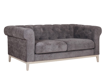 Hamilton 2 Seater Chesterfield-Style Sofa – Dark Grey Chenille