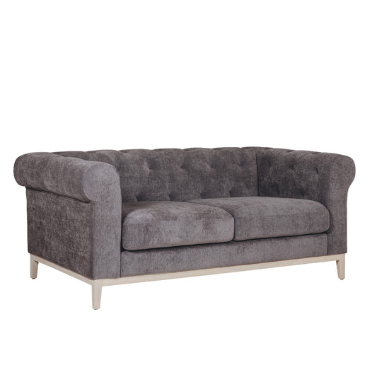 Hamilton 2 Seater Chesterfield-Style Sofa – Dark Grey Chenille