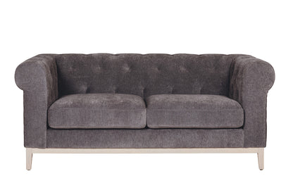 Hamilton 2 Seater Chesterfield-Style Sofa – Dark Grey Chenille