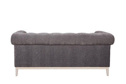 Hamilton 2 Seater Chesterfield-Style Sofa – Dark Grey Chenille
