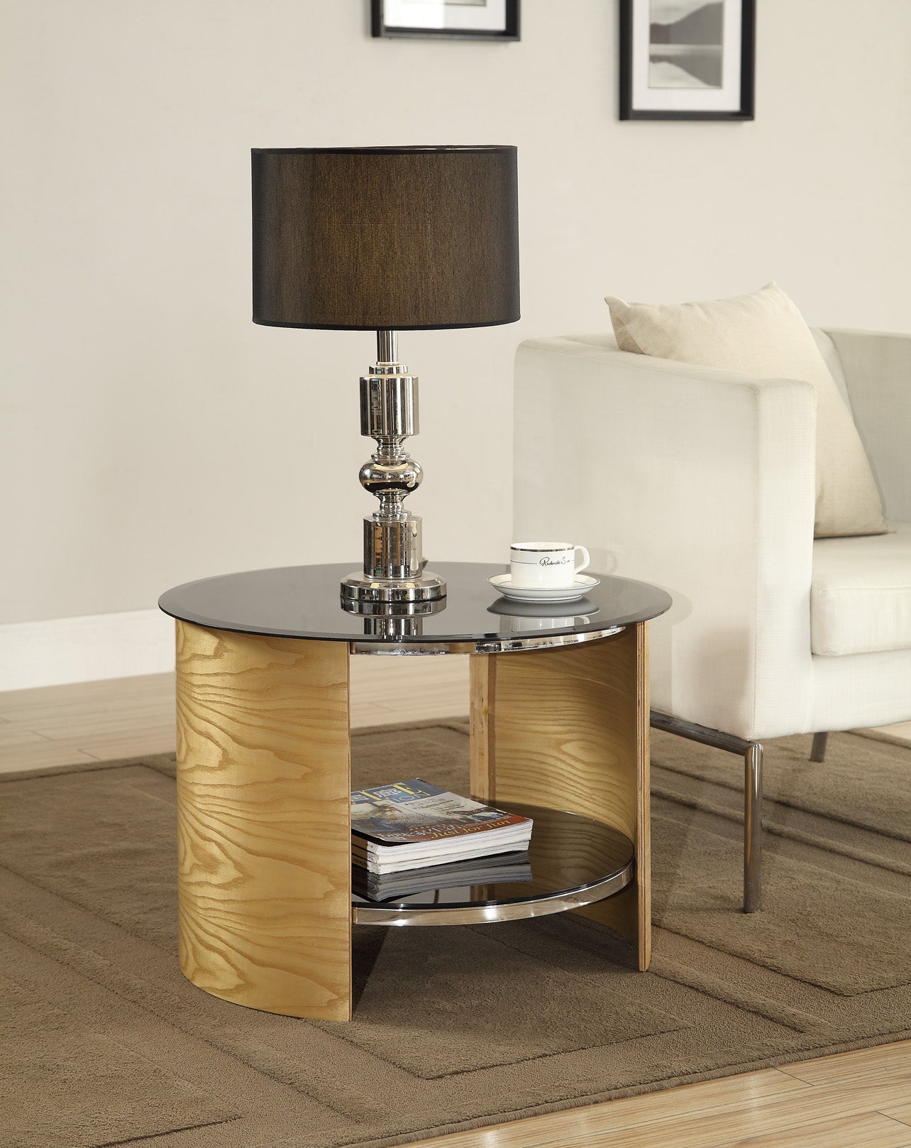 Fiesole Glass Lamp Table Minimalist Glass Design