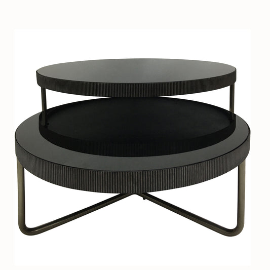Knights Black Tinted Glass Coffee Table Set