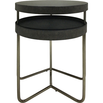 Knights Black Tinted Glass Side Table Set 