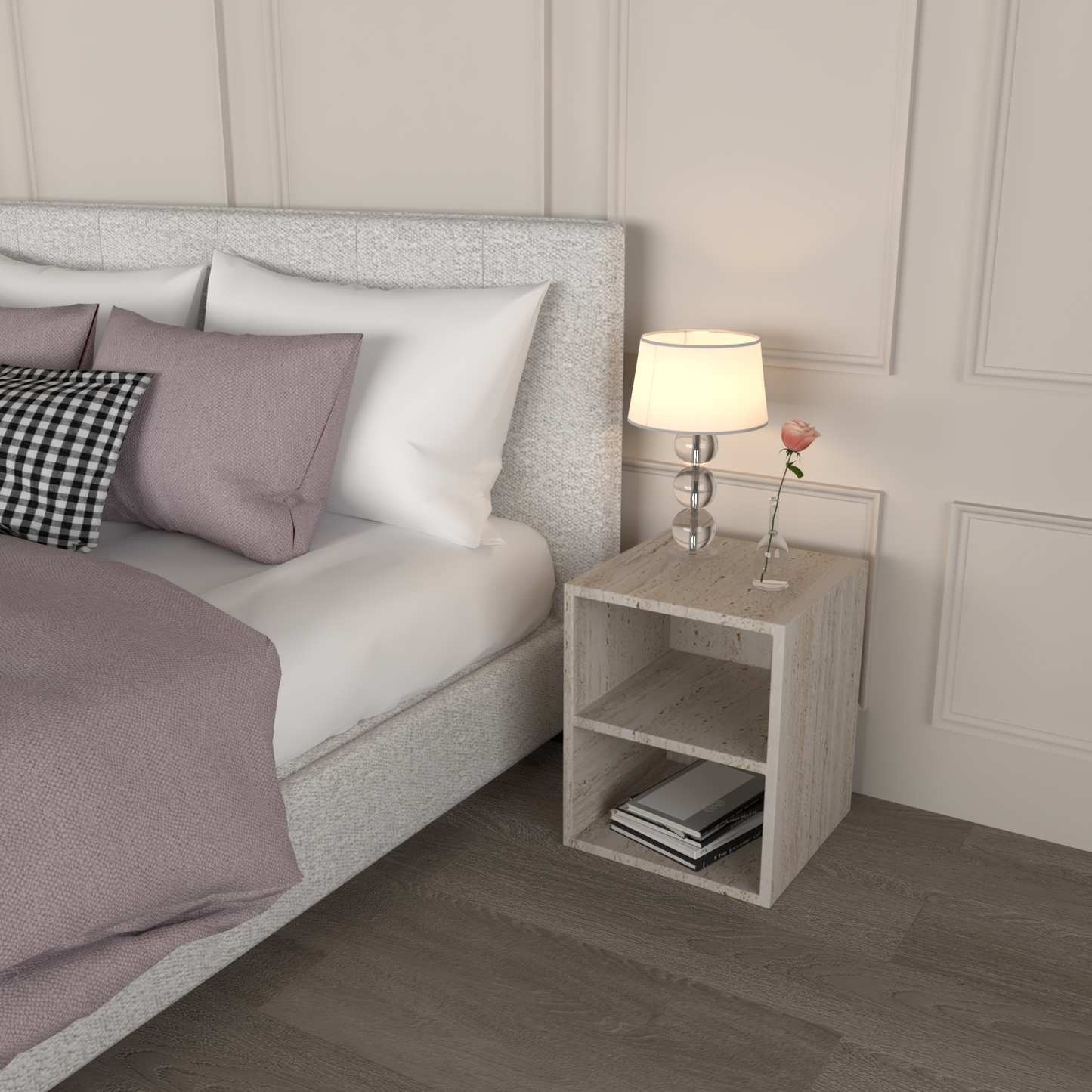 Lena Side Table with Shelf – Custom Stone Furniture in Granite, Quartz & Marble