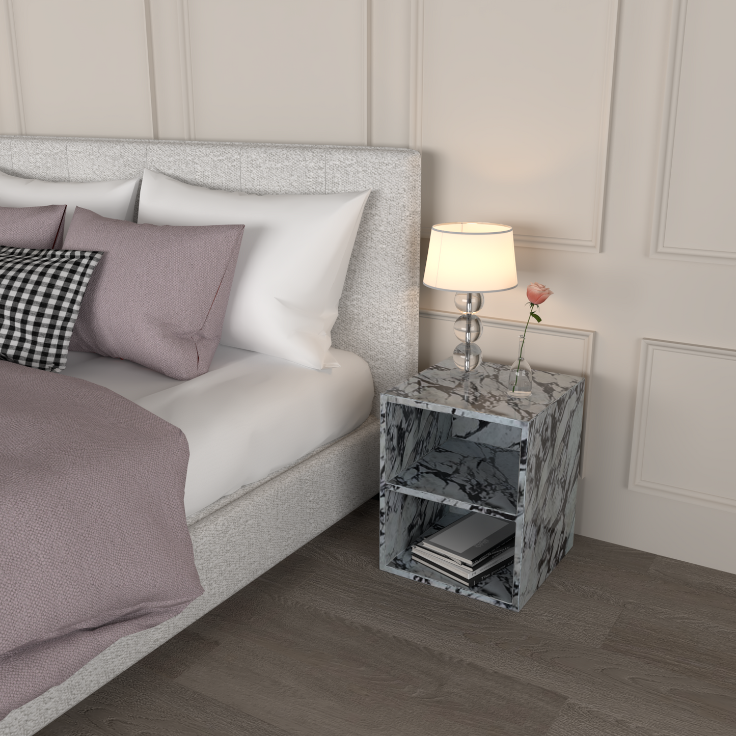 Lena Side Table with Shelf – Custom Stone Furniture in Granite, Quartz & Marble