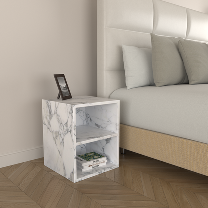 Lena Side Table with Shelf – Custom Stone Furniture in Granite, Quartz & Marble