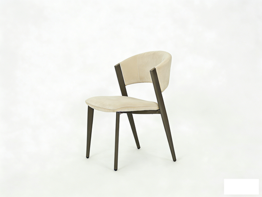 Lorenzo Walnut Dining Chairs - Set of 2 - Walnut Frame with Cream Upholstered Seat