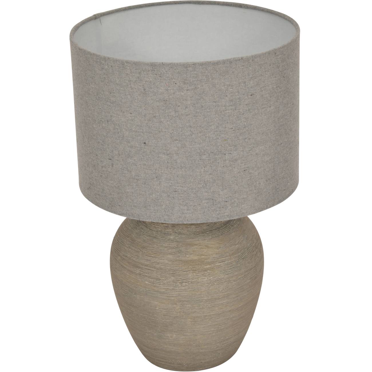 Modern Etched Baxton Grey Ceramic Table Lamp