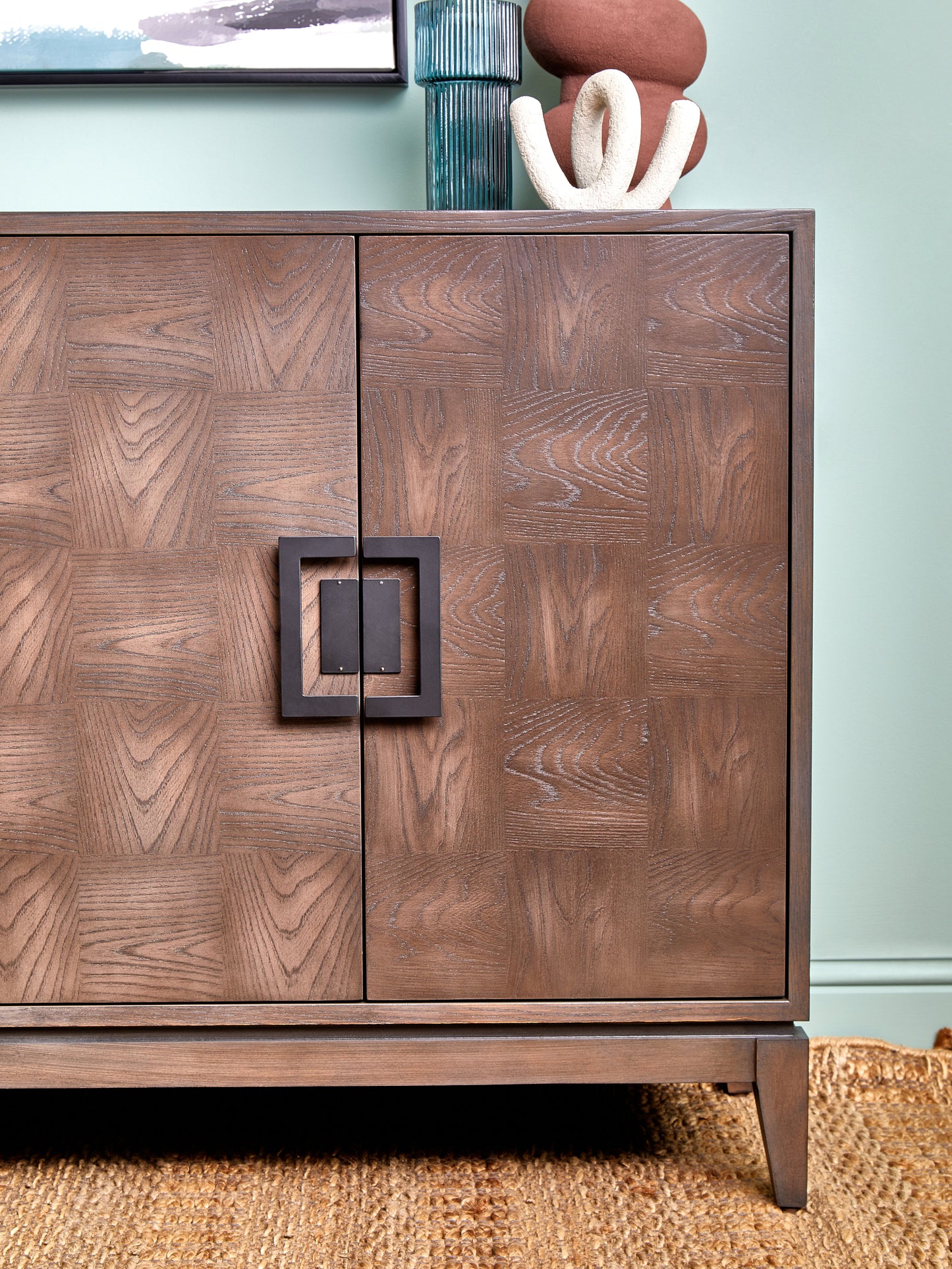 Nola 4-Door Sideboard – Antique Grey Elm Finish