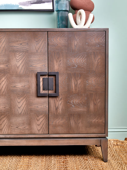 Nola 4-Door Sideboard – Antique Grey Elm Finish