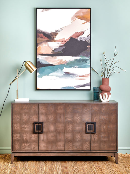 Nola 4-Door Sideboard – Antique Grey Elm Finish