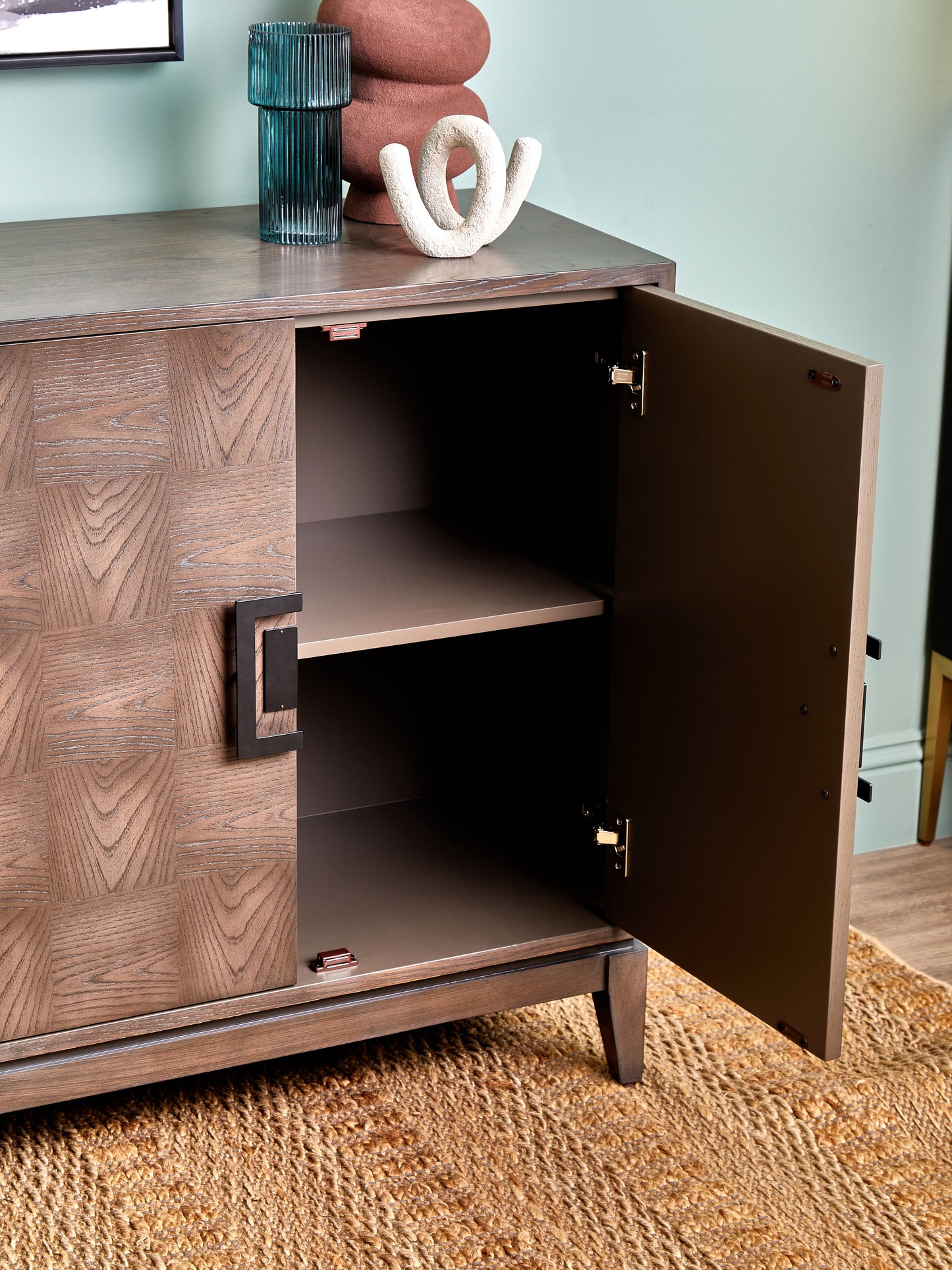 Nola 4-Door Sideboard – Antique Grey Elm Finish
