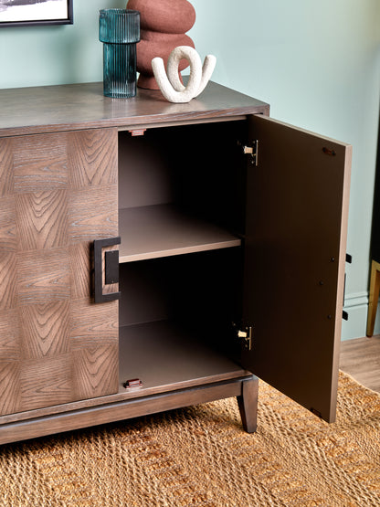 Nola 4-Door Sideboard – Antique Grey Elm Finish