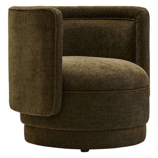 Rowan Chenille Curved Chair – Forest Green or Taupe