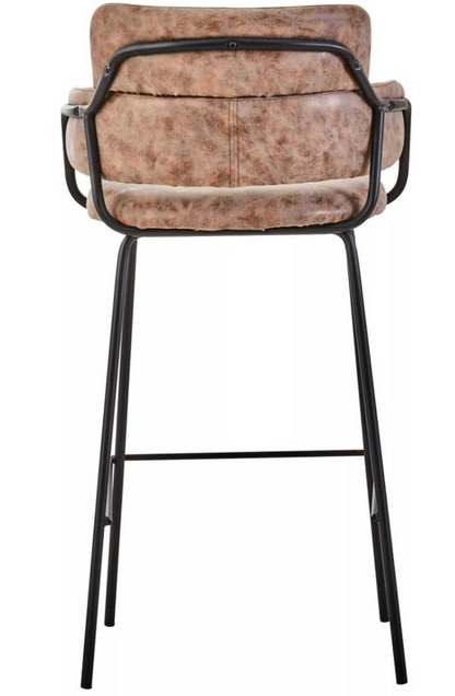 Sorrento Faux Leather Bar Stool with Black Legs – Grey or Brown