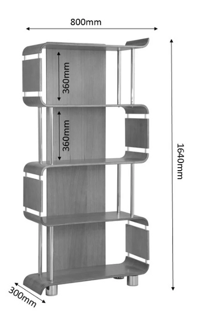 Lakisto Curved Wood Office Bookcase