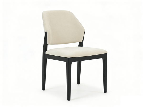 Sienna Dining Chairs – Set of 2 - Walnut Frame with Cream Upholstered Seat