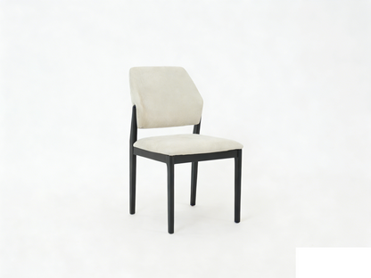 Sienna Dining Chairs – Set of 2 - Walnut Frame with Cream Upholstered Seat