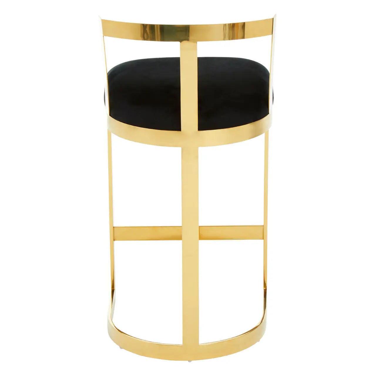 Sorelle Bar Stool – Black or Ivory Velvet with Gold Frame