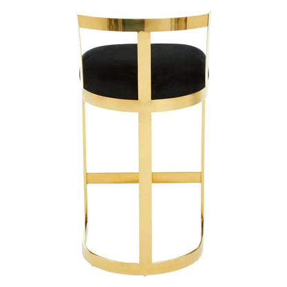 Sorelle Bar Stool – Black or Ivory Velvet with Gold Frame