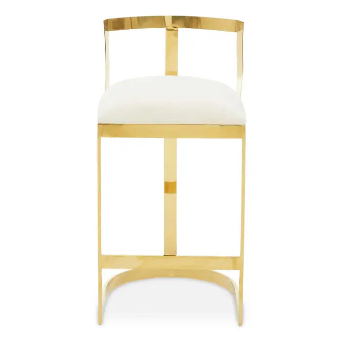 Sorelle Bar Stool – Black or Ivory Velvet with Gold Frame