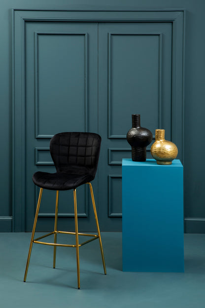 Valenza Velvet Bar Stool – Gold or Chrome Legs