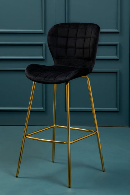 Valenza Velvet Bar Stool – Gold or Chrome Legs
