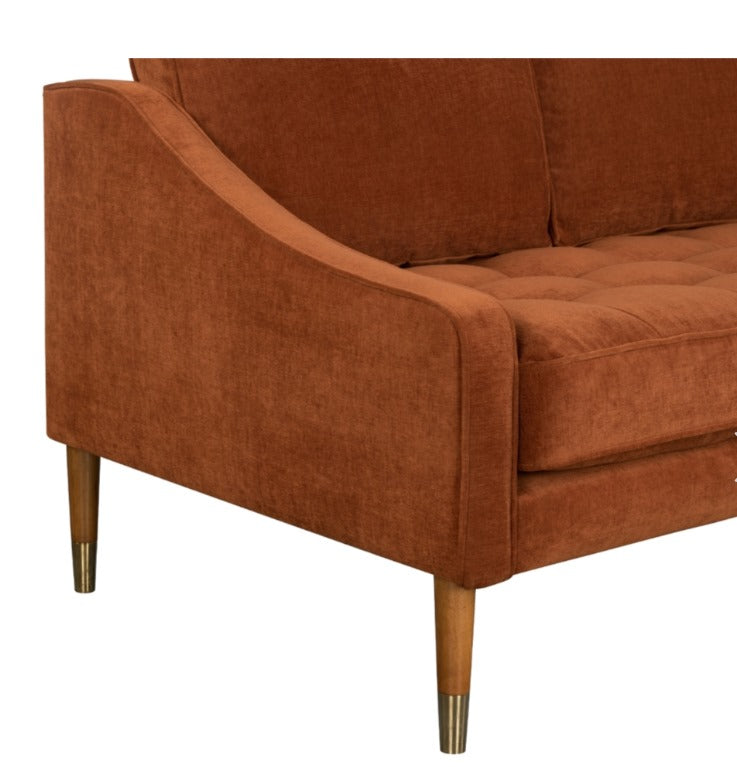 Eben Terracotta Texture Velvet Sofa Stylish and Luxurious