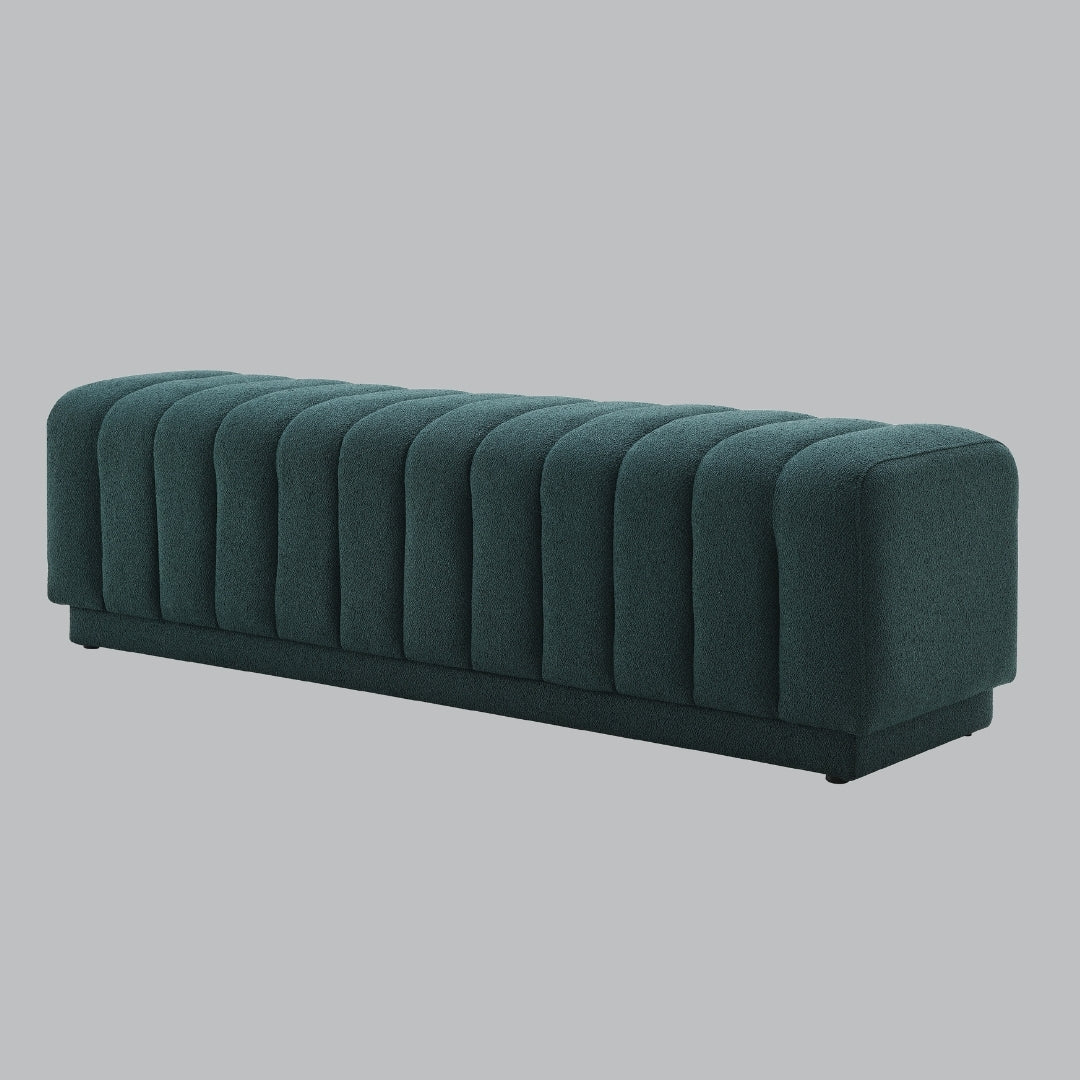 Alba Bench – Dark Green Upholstery