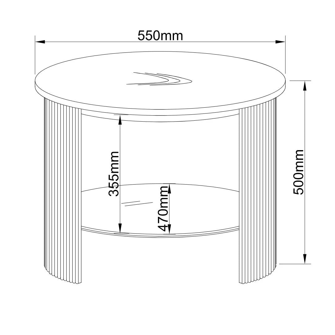 Alessio Fluted Lamp Table