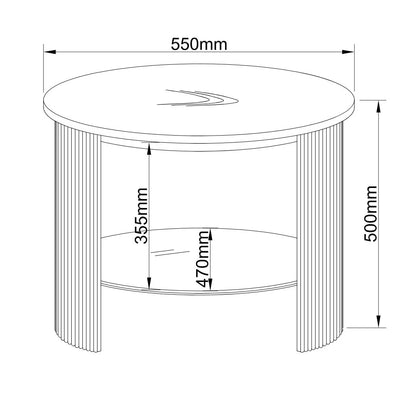 Alessio Fluted Lamp Table