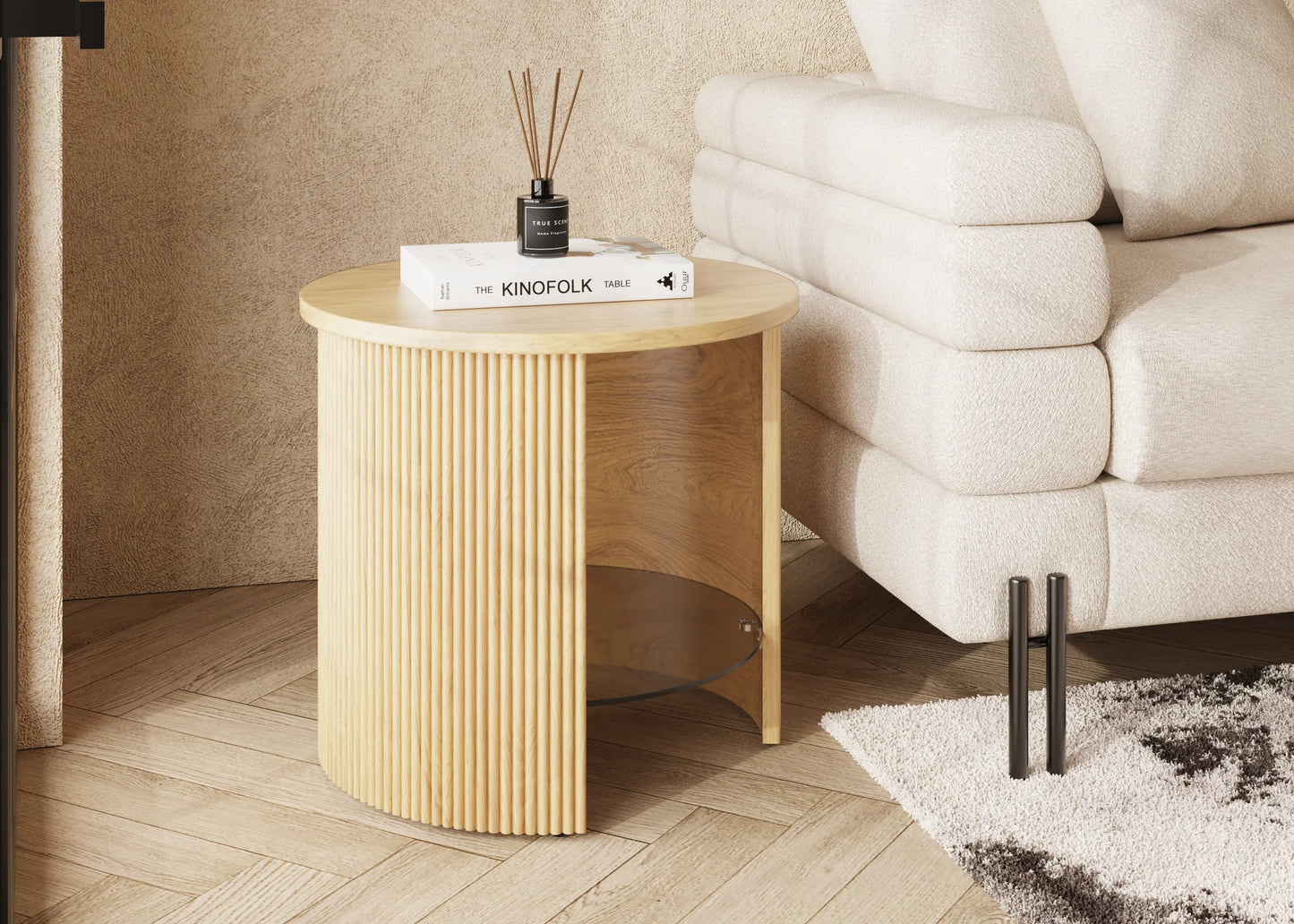 Alessio Fluted Lamp Table