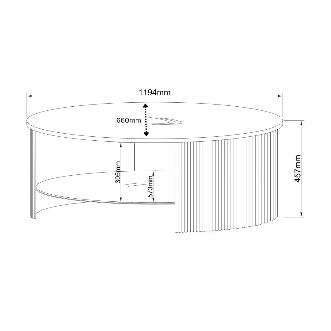 Alessio Fluted Coffee Table
