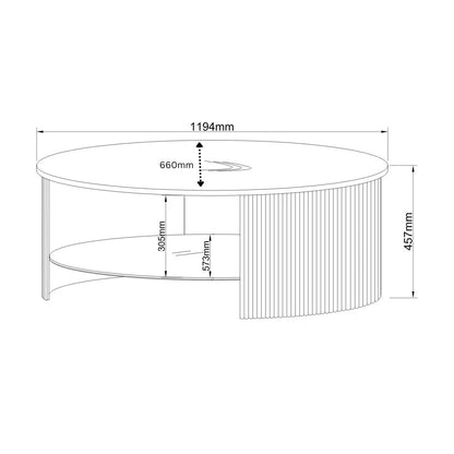 Alessio Fluted Coffee Table