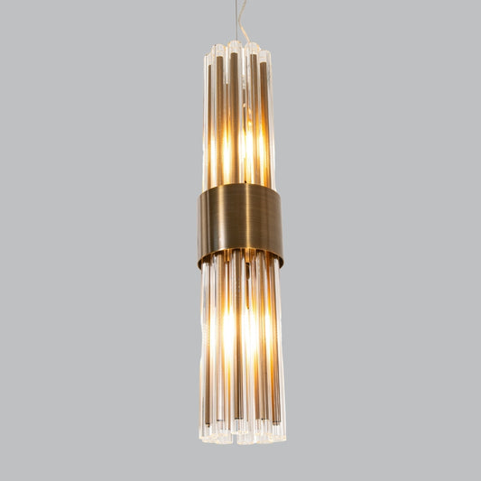 Caden Pendant Light – Antique Brass with Glass Rods