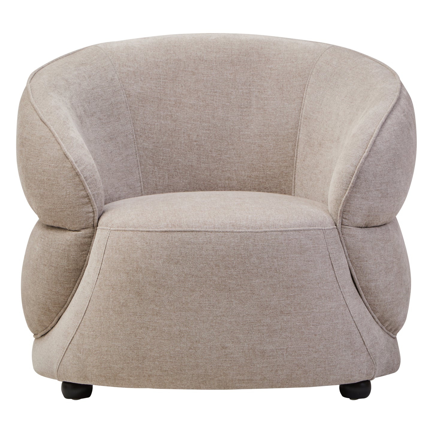 Elora Curved Chair – Taupe Chenille Effect