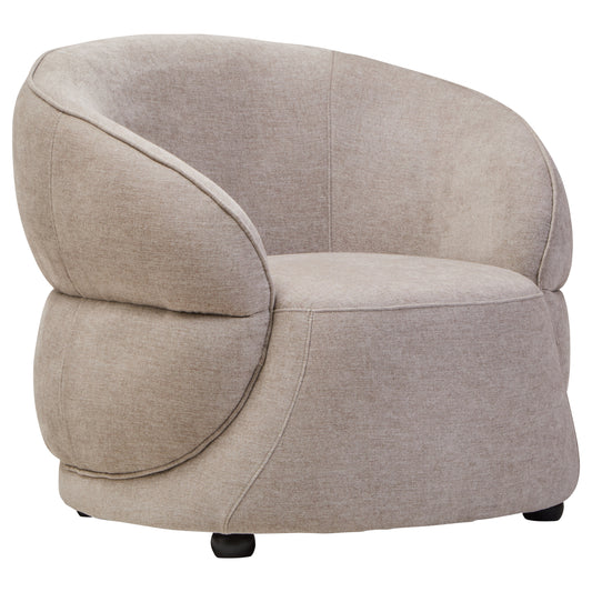 Elora Curved Chair – Taupe Chenille Effect