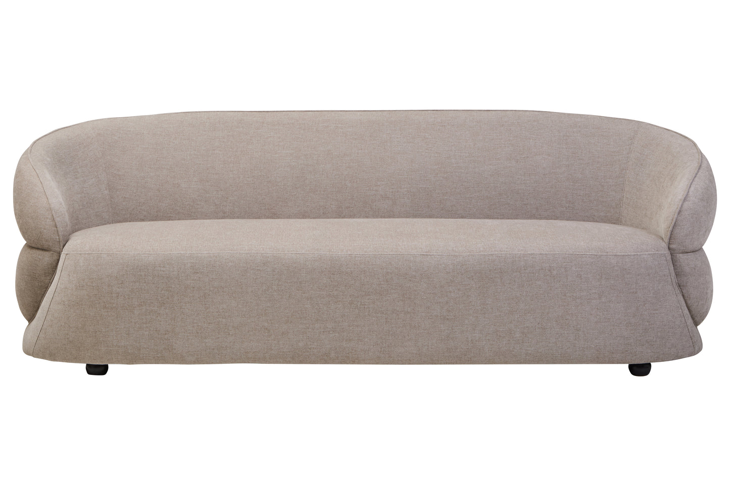 Elora Curved Three Seater Sofa – Taupe Chenille Effect