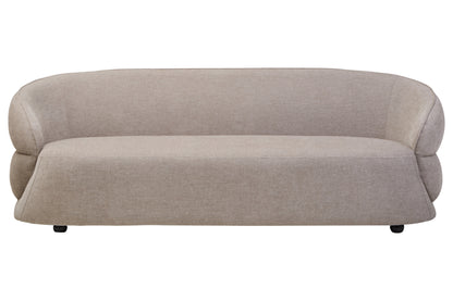 Elora Curved Three Seater Sofa – Taupe Chenille Effect