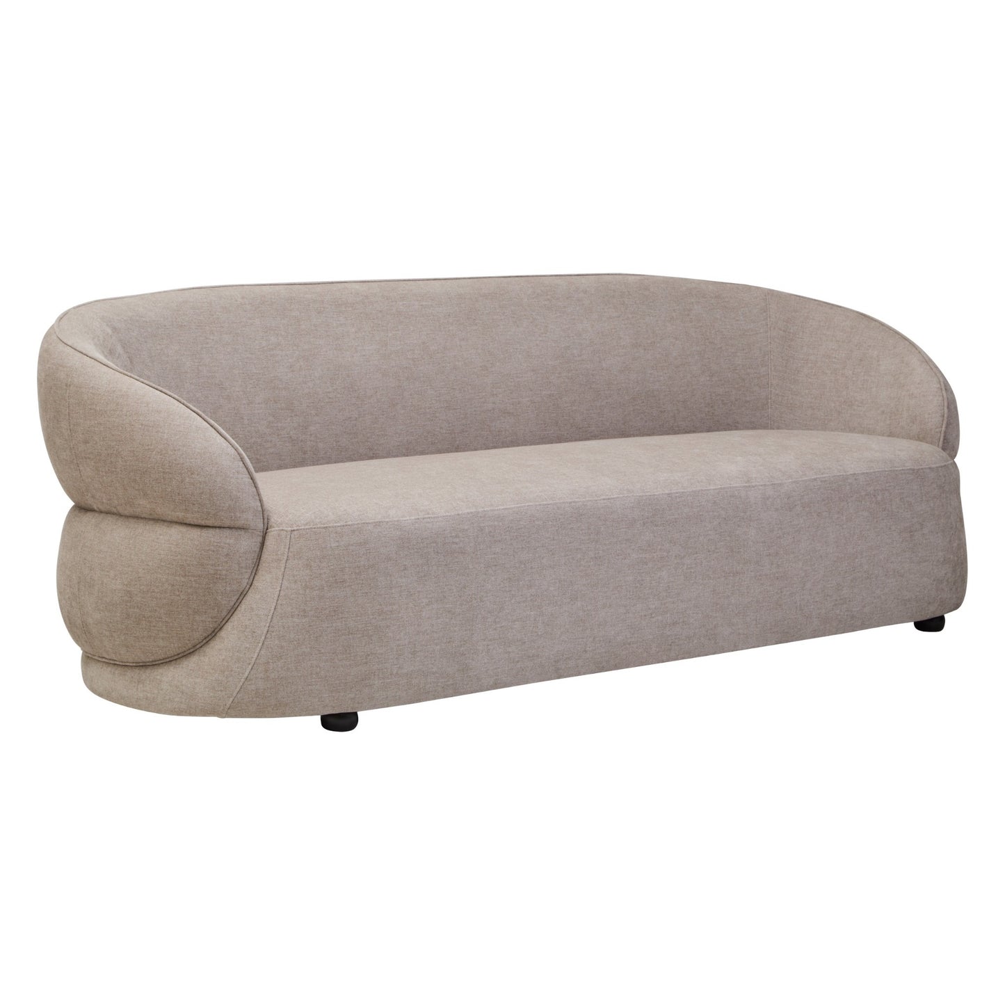 Elora Curved Three Seater Sofa – Taupe Chenille Effect