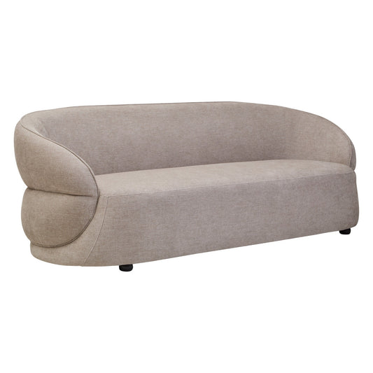 Elora Curved Three Seater Sofa – Taupe Chenille Effect