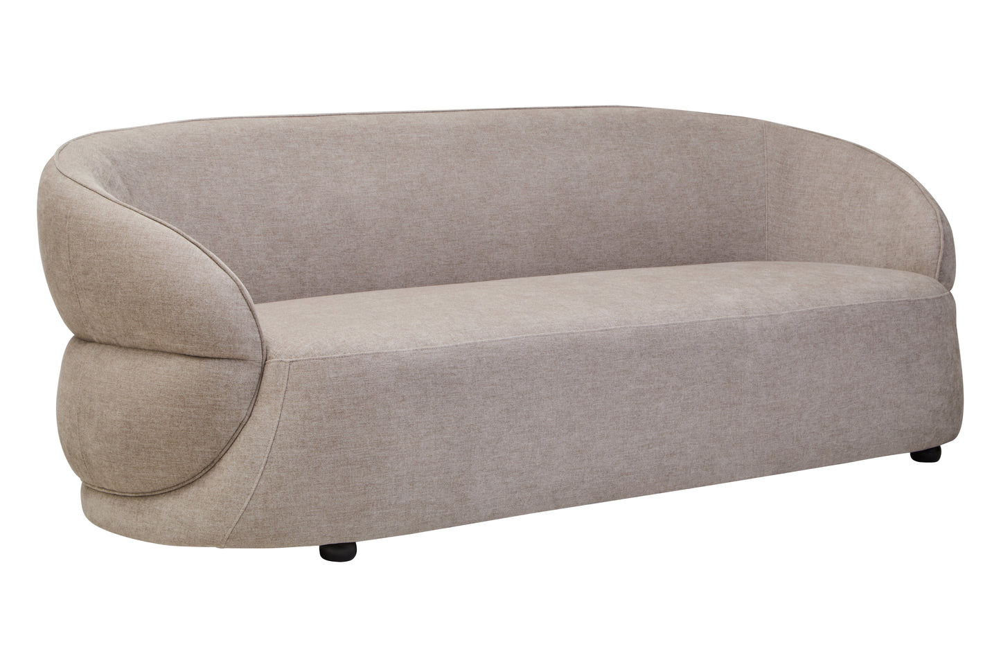 Elora Curved Three Seater Sofa – Taupe Chenille Effect